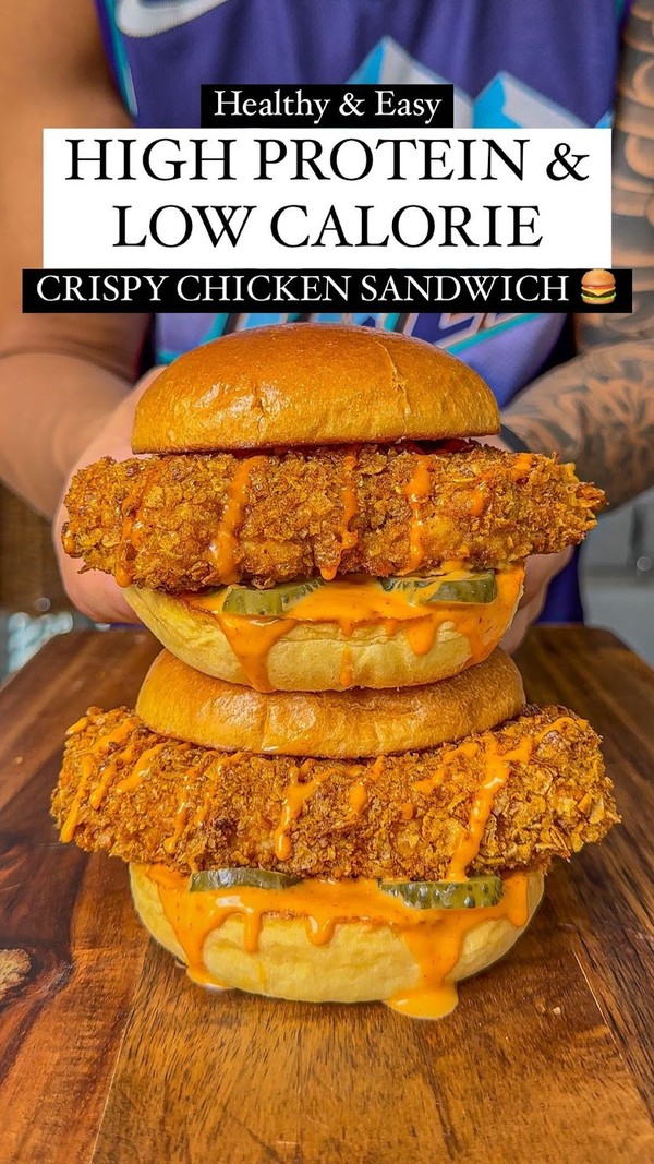 High Protein Fried Chicken Sandwich