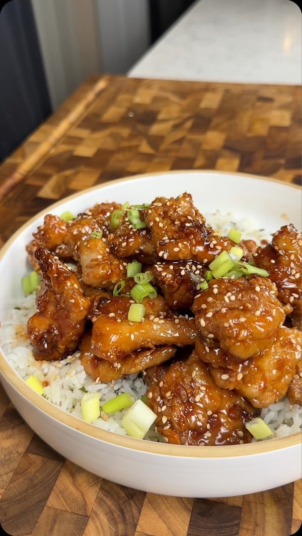 Healthier Crispy Honey Garlic Chicken