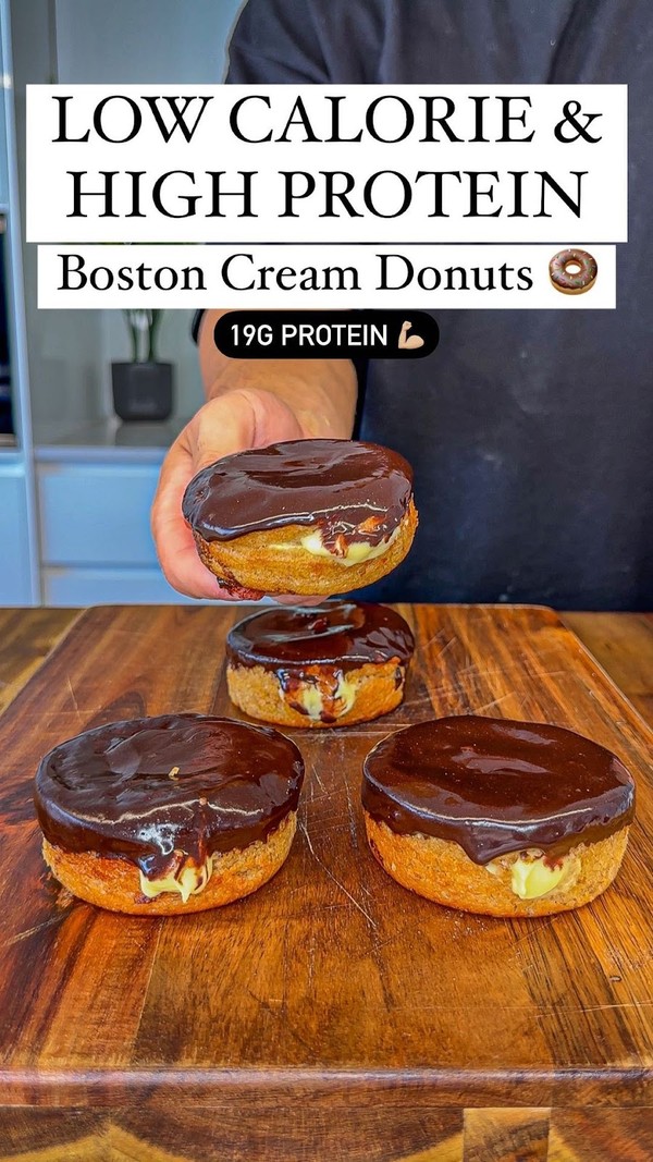 High Protein Boston Cream Donuts