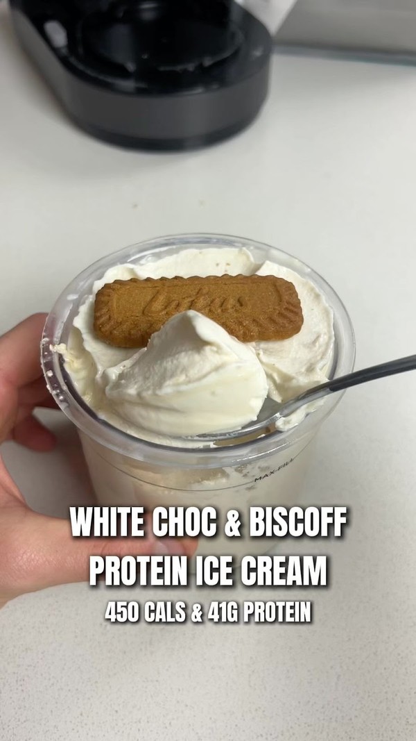 White Chocolate & Biscoff Protein Ice Cream