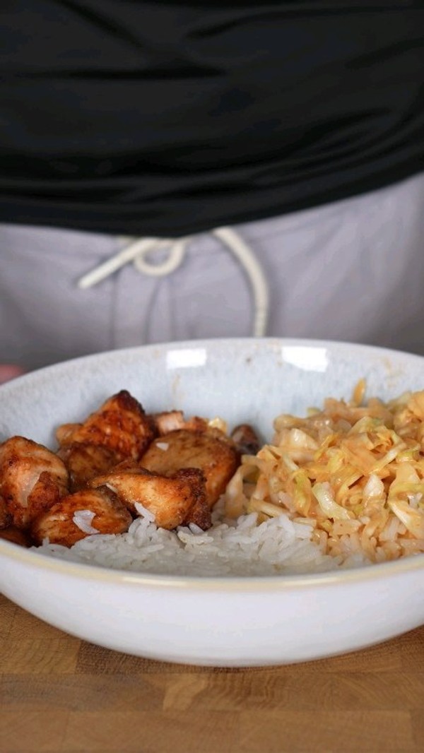 Air Fried Salmon with Coconut Rice