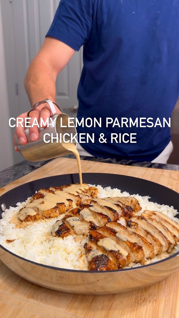 Creamy Lemon Parmesan Chicken & Rice