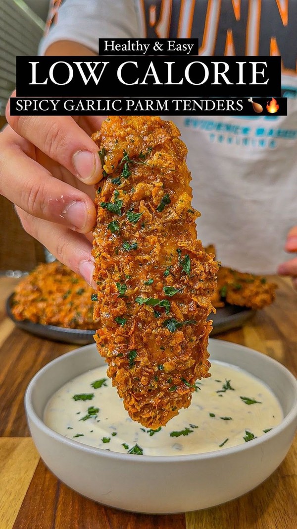 Low Calorie Spicy Garlic Parm Tenders
