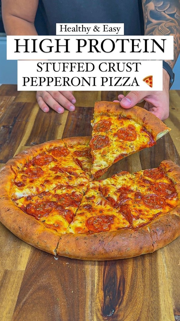 High Protein Stuffed Crust Pepperoni Pizza