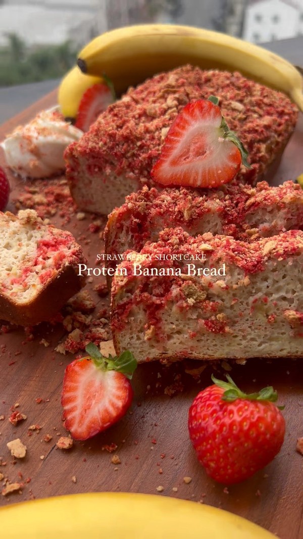 Strawberry Shortcake Protein Banana Bread