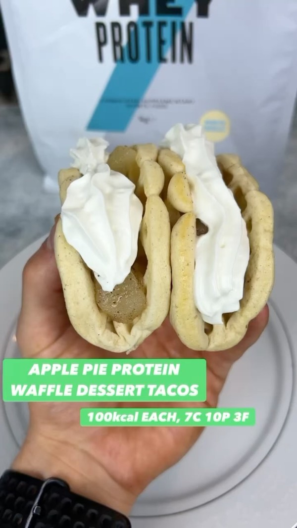 Apple Pie Protein Waffle Tacos