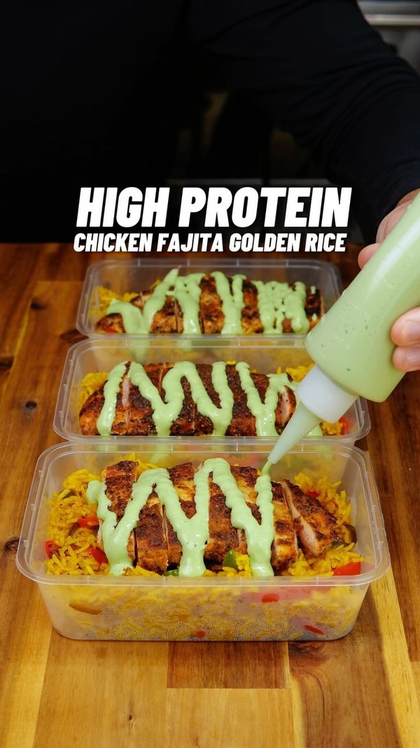 High Protein Fajita Chicken & Golden Rice