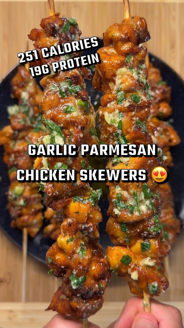 Garlic Parmesan Chicken Skewers