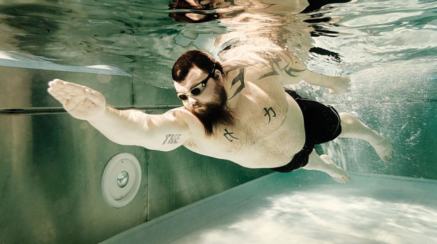 Eddie Hall swimming