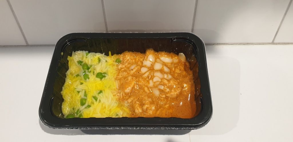 butter chicken with saffron pilaf before