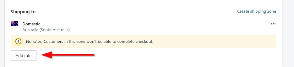 Shopify add shipping rate