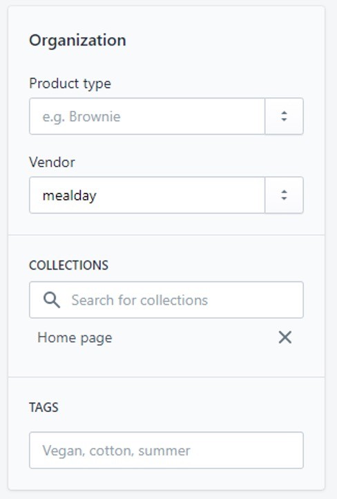 Shopify organization options