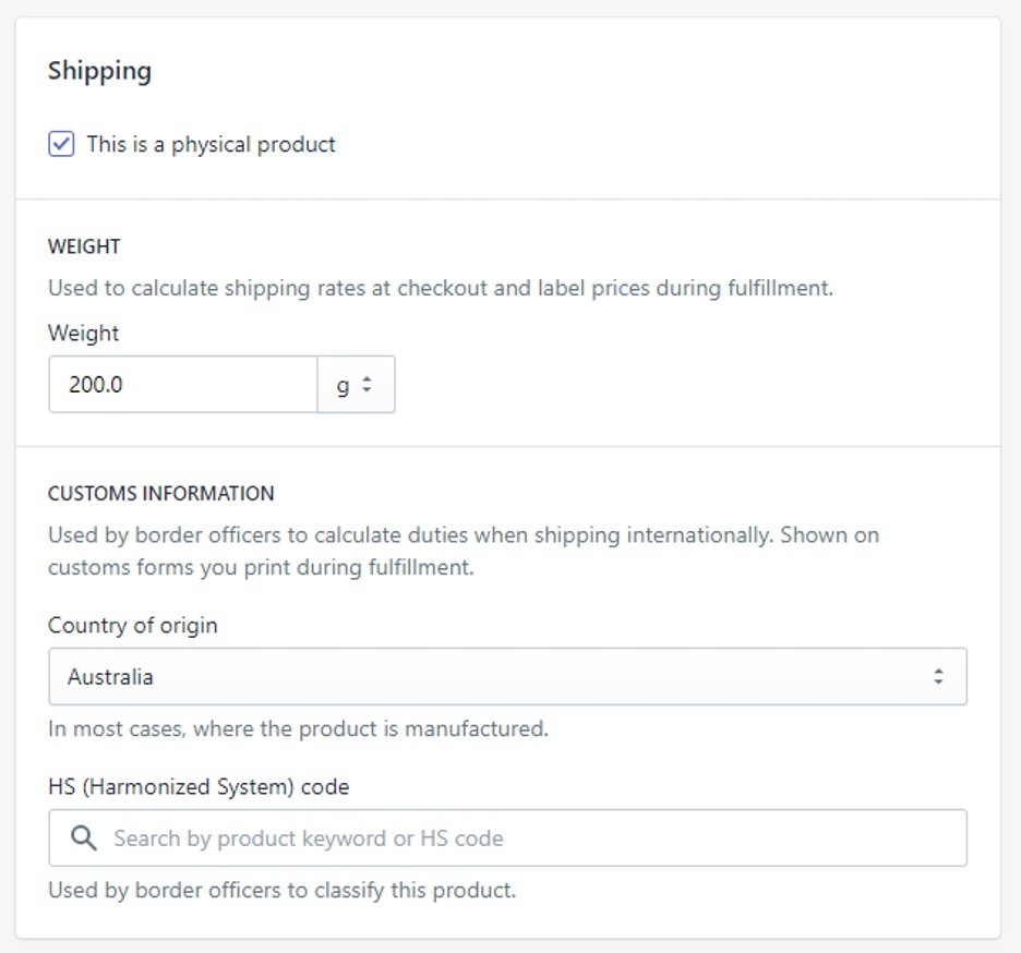 Shopify shipping