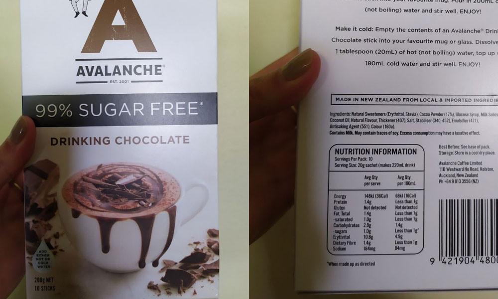 Avalanche Drinking Chocolate 99% Sugar Free