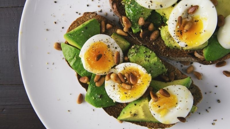 Eggs and avo on toast