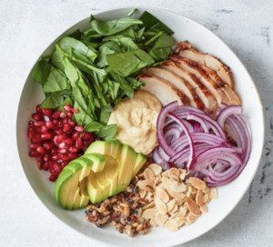 chicken hummus bowl