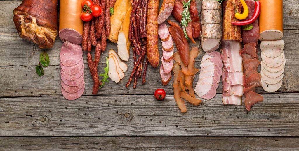 Processed meats are often salted and cured in the preservation process. This category includes salami, ham, pastrami, bacon, sausages, and more