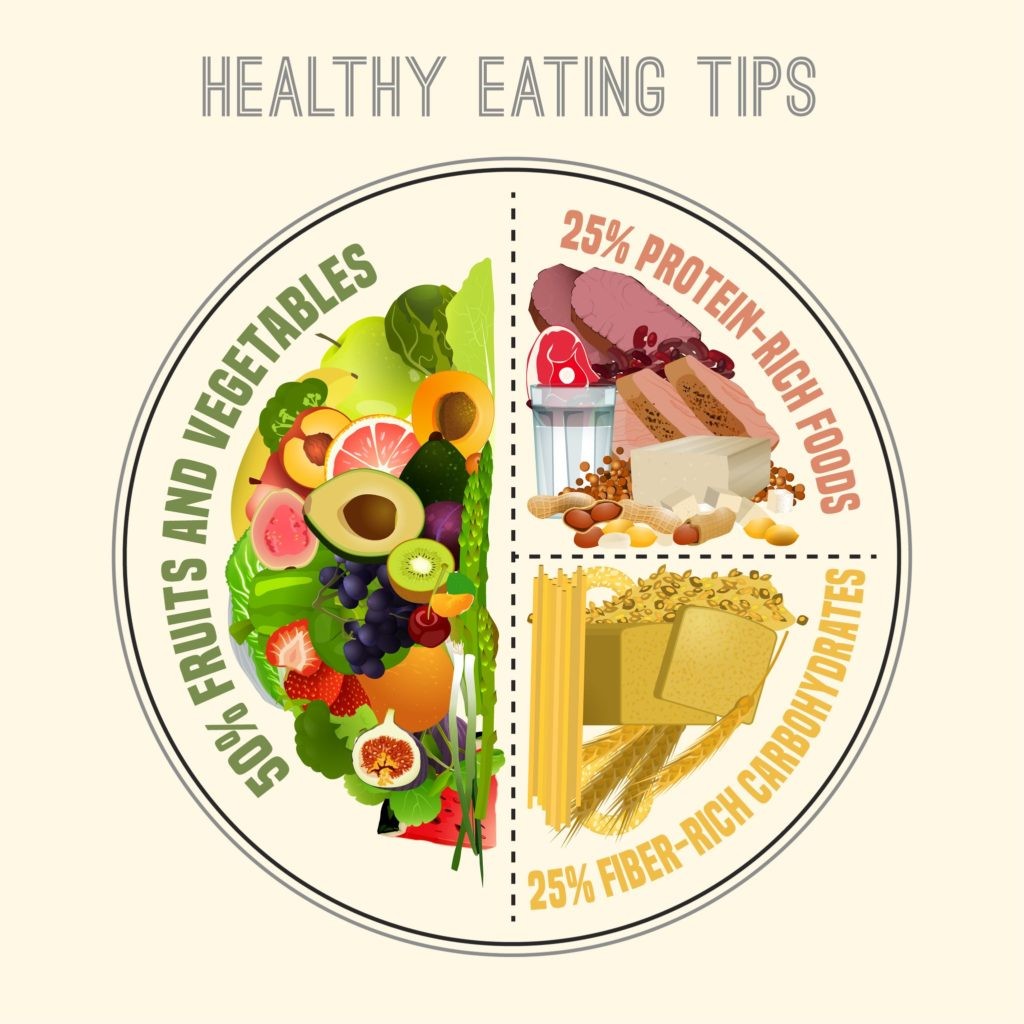 healthy eating plate with portions