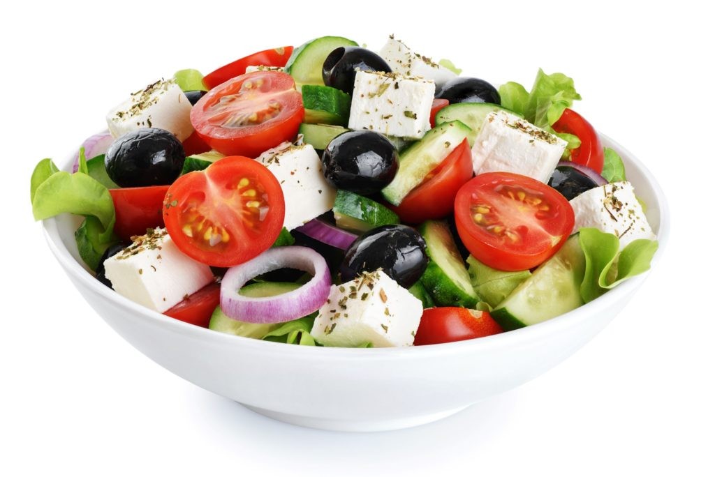 mediterranean, healthy greek salad