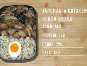 Japchae & Chicken Bento Boxes