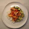 Pulled BBQ Chicken in Tomato Sauce, Rice & Zucchini
