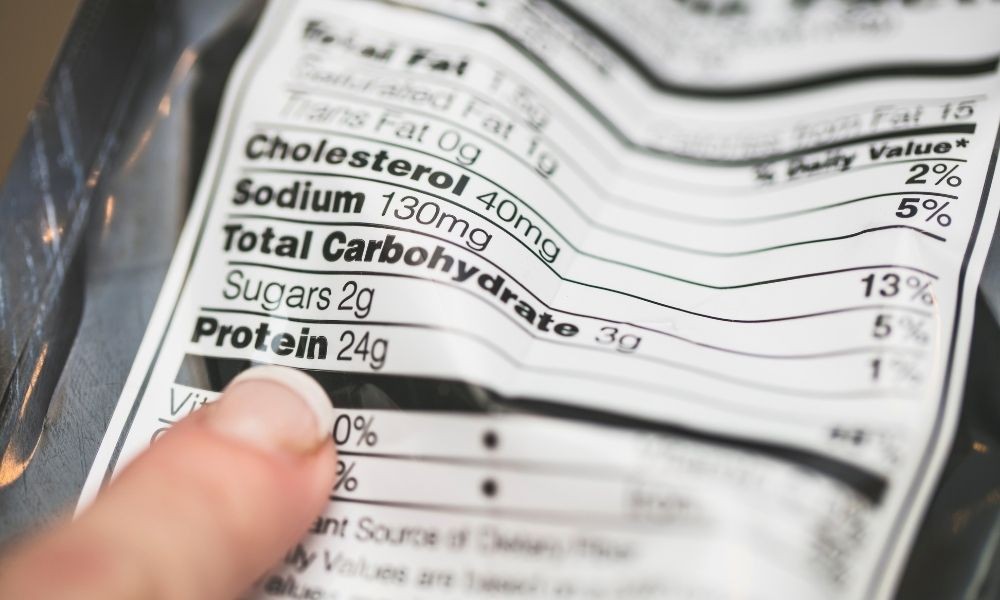 Nutritional labels based on packaged weight
