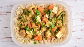 My Muscle Chef Inspired Thai Yellow Curry with Tofu & Brown Rice