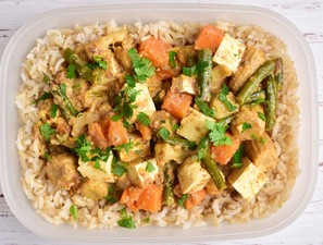 My Muscle Chef Inspired Thai Yellow Curry with Tofu & Brown Rice
