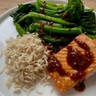 Grilled Salmon With Stir Fry Greens