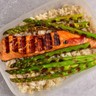 Maple & Chipotle Glazed Salmon with Rice & Asparagus