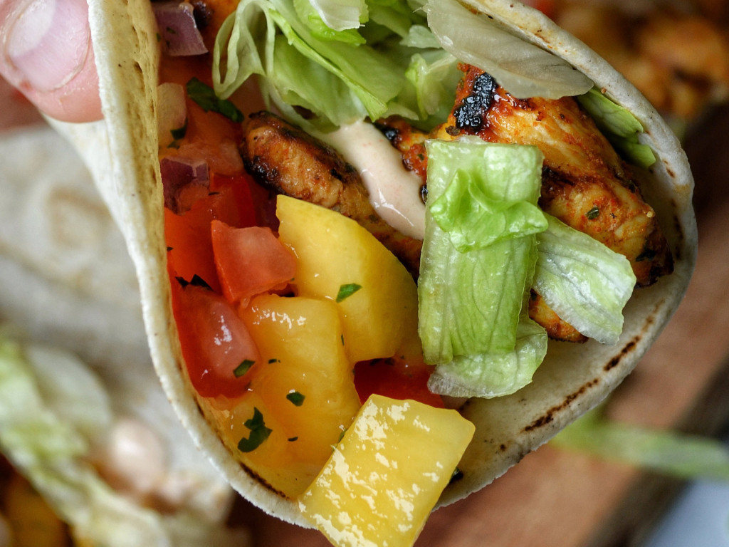 Counting Zacro’s Chicken Tacos with Mango Salsa