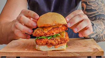 Macro friendly KFC Zinger Stacker by Aussie Fitness