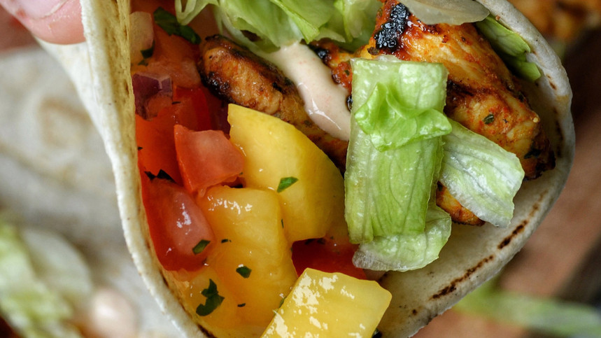Counting Zacro’s Chicken Tacos with Mango Salsa