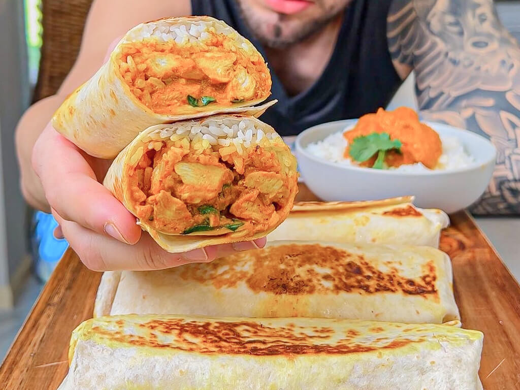 Butter Chicken Burrito Meal Prep by Aussie Fitness MealPrep