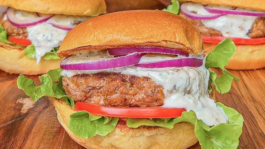 Easy Turkey Tzatziki Burger by Aussie Fitness