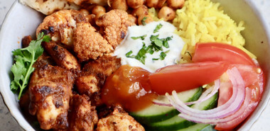 Tandoori Chicken Bowl and Pita by Chelsea Goodwin