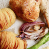 Roast Chicken with Hasselback Potatoes and Asparagus by Chelsea Goodwin