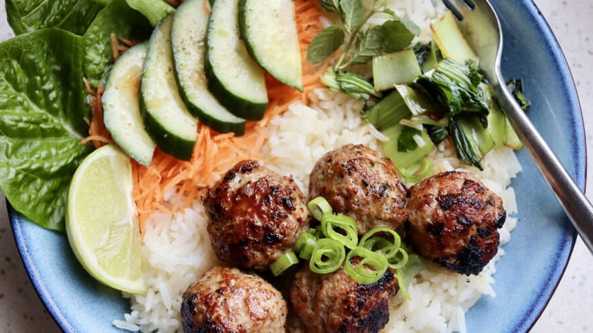 Vietnamese Meatballs with Asian Slaw by Chelsea Goodwin